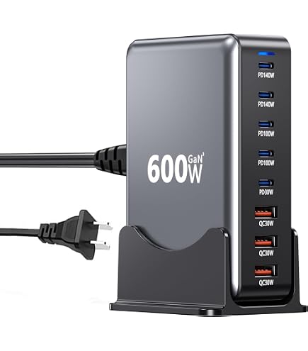 320W GaN Charger USB C Fast Desktop 8-port USB Type C PD Charger Fast