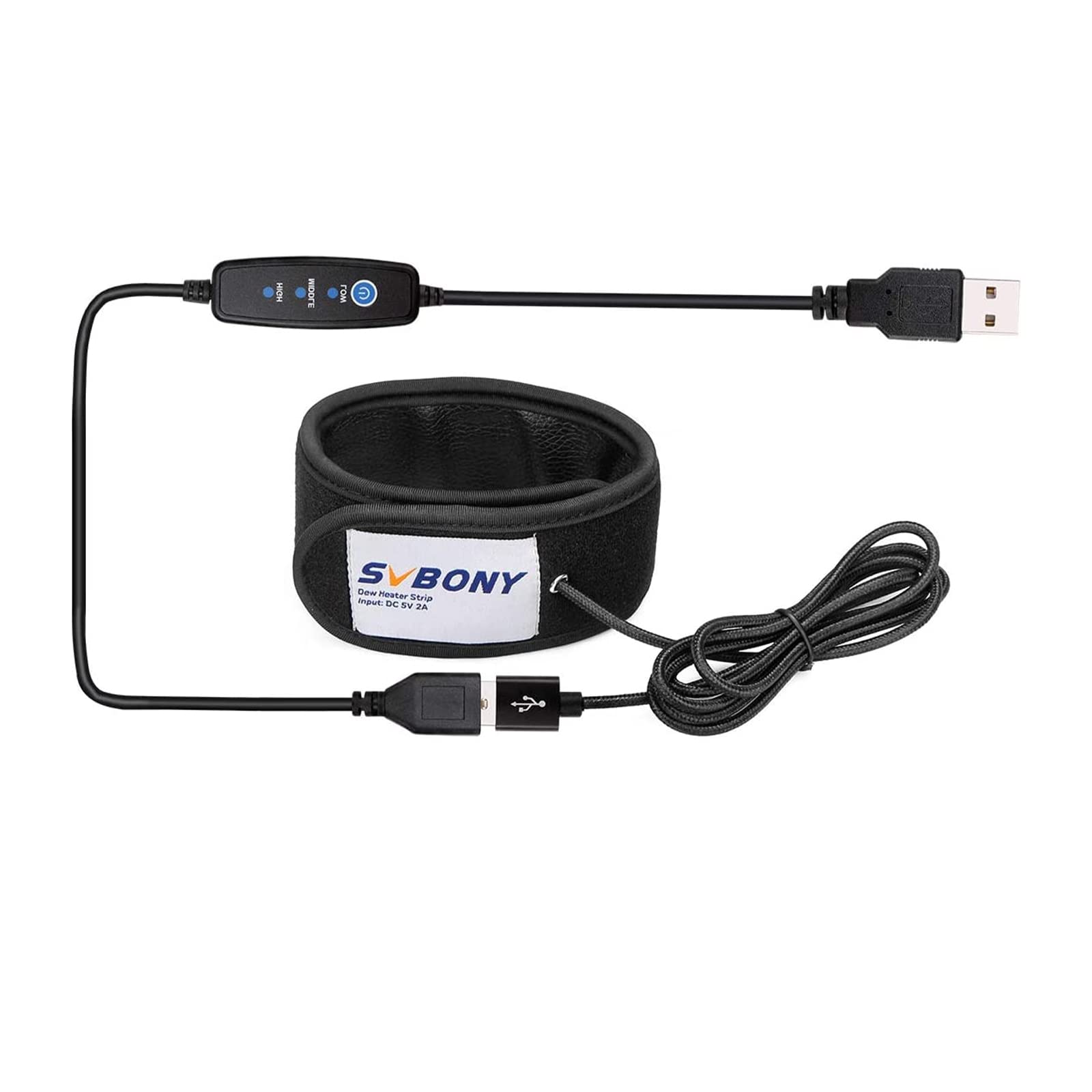 Svbony SV172 USB Lens Heater, 320mm Lens Warmer with 3 Temperature Regulator, Dew Heater Strip for DSLR Camera and Telescope, 1.8m Long Power Cable Dew Remover Len Heaters Warmer