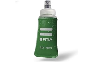 FITLY Soft Flask - Shrink As You Drink Soft Water Bottle for Hydration Pack - Folding Water Bottle Ideal for Running, Hiking, Cycling, Climbing & Rigorous Activity
