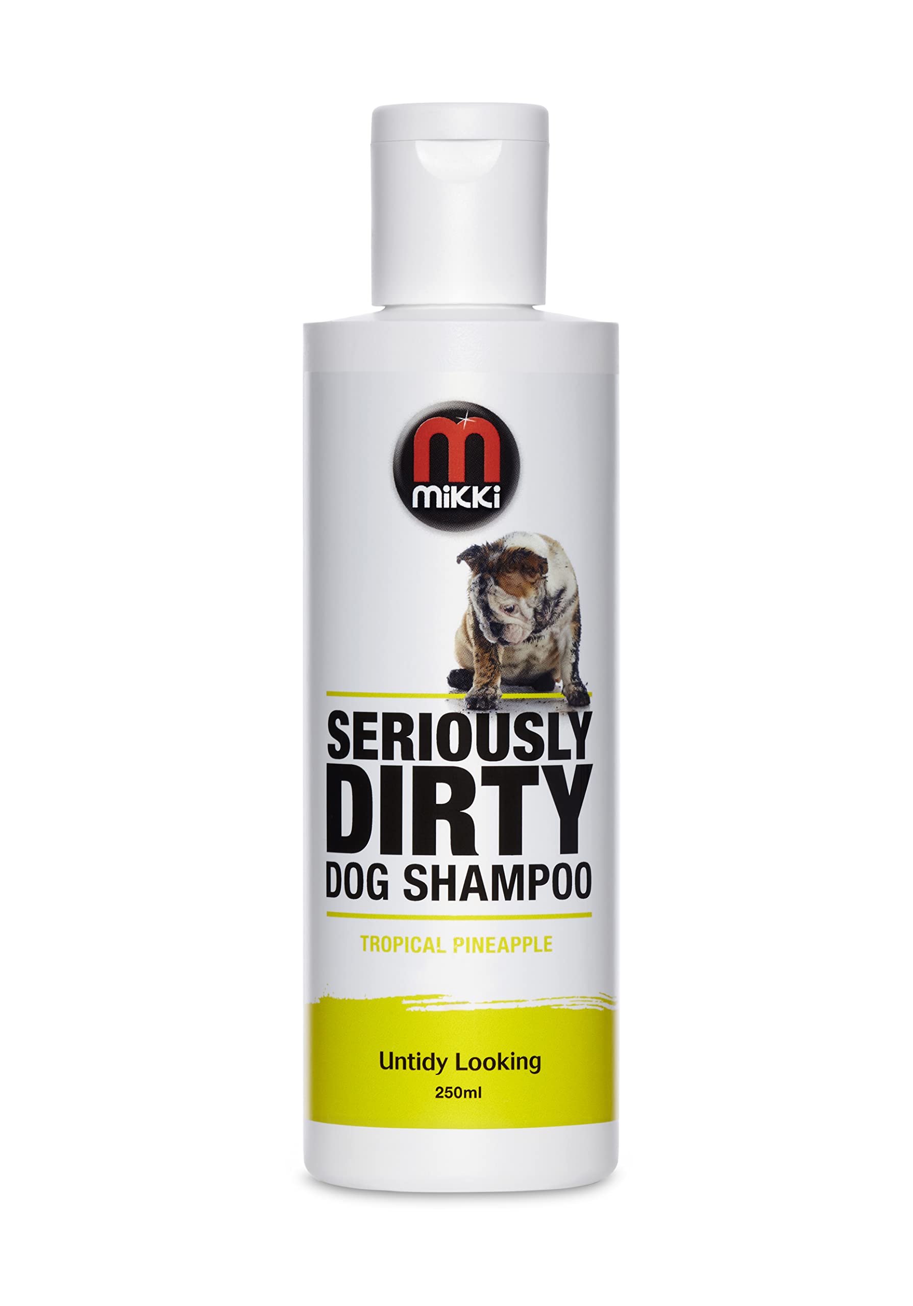 Mikki Seriously Dirty Dog Shampoo, Low Foaming Formula, Easy Rinse, with Aloe Vera, 250 ml, Tropical Pineapple Fragrance