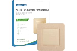 Silicone Foam Dressing with Border 5”x5” Gentle Adhesive Waterproof Wound Dressings Bandages for Wounds