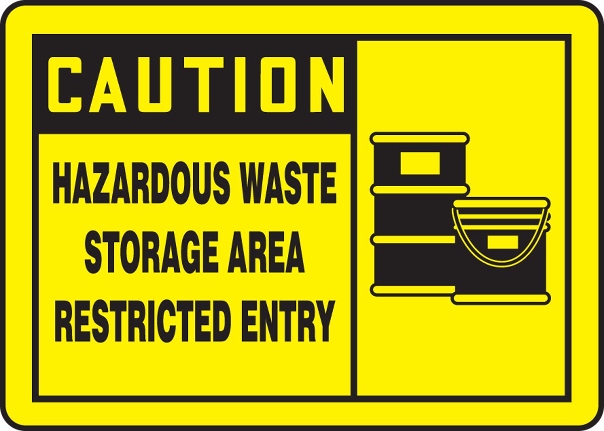 Accuform MCHL632VA Aluminum Sign, Legend"Caution Hazardous Waste