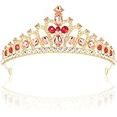 AHONEY Princess Tiara Gold Crown Crystal Tiara Costume Hair Accessories for Women Girls Birthday Halloween Cosplay