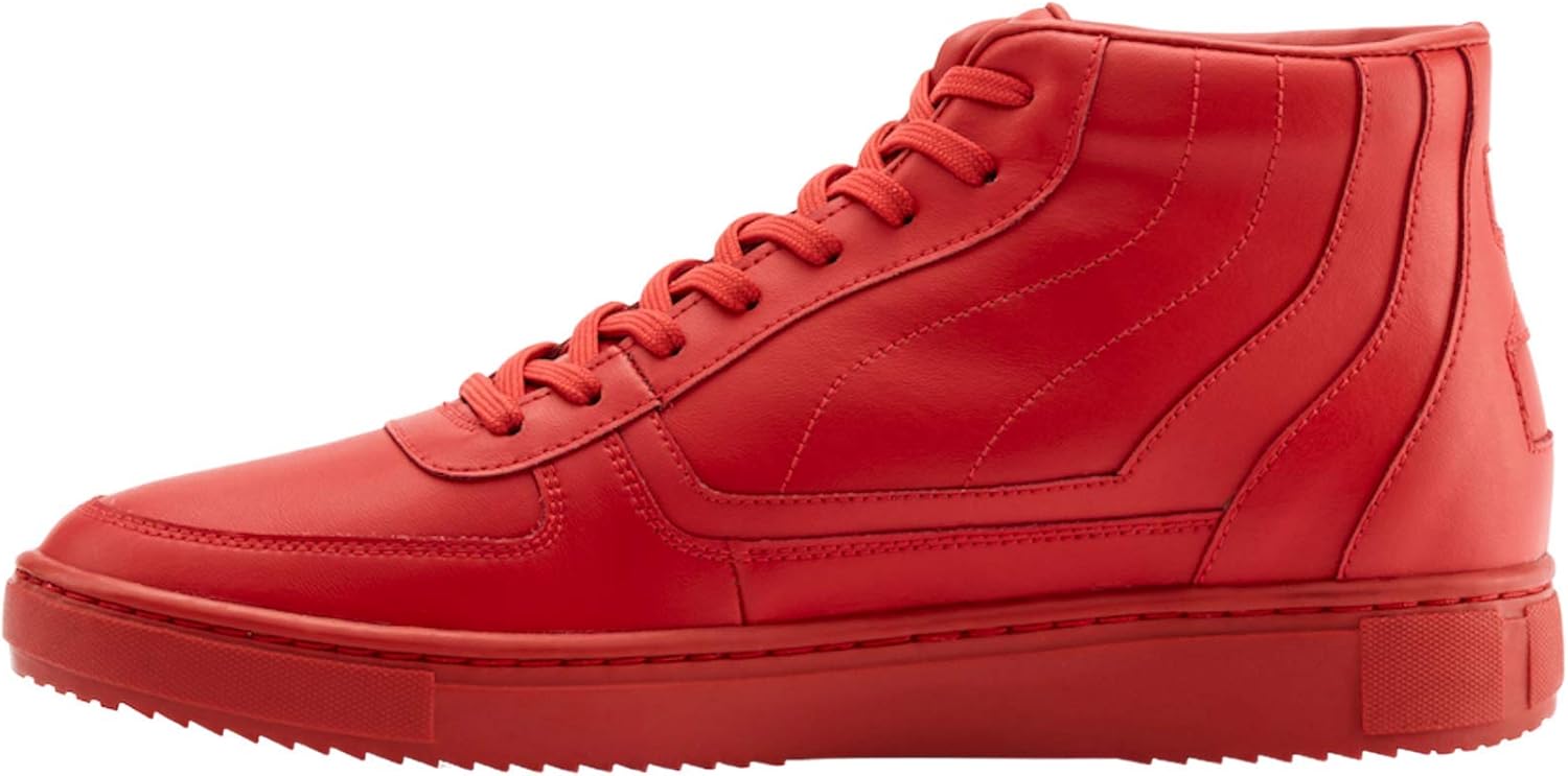 red leather sneakers womens