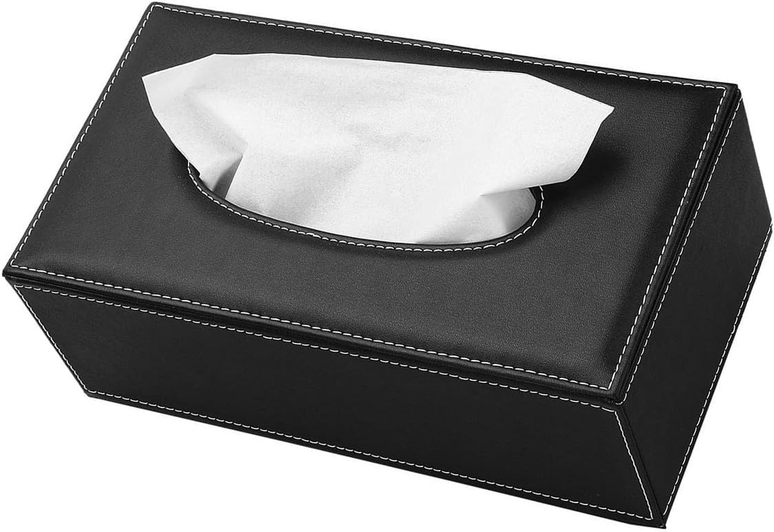 Black July miracle Leather Tissue Box Rectangle Tissue Paper Box Cover