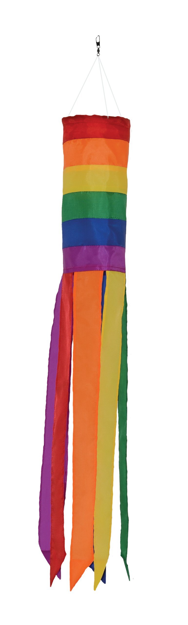 In the Breeze Rainbow Column - 33 Inch Windsock - Colorful Hanging Decoration - Red, Orange, Yellow, Green, Blue, Purple,4847