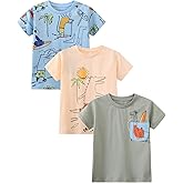 Toddler Boys' Short Sleeve Tees Cotton Casual Graphic Crewneck Summer Top Clothes T-Shirts