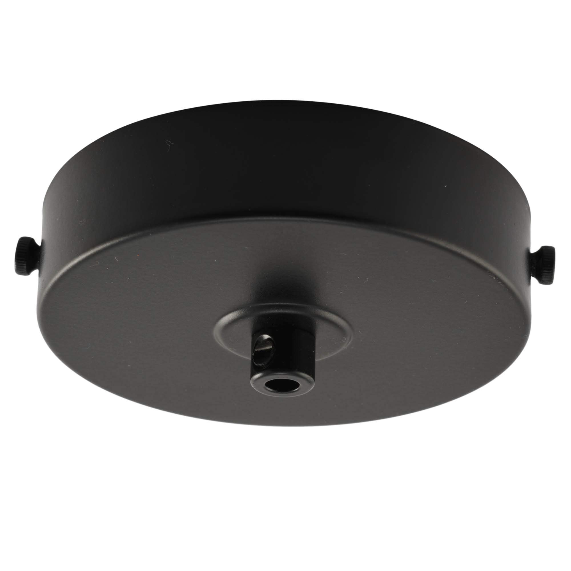 ElekTek 100mm Flat Top Ceiling Rose with Cord Grip Jet Black