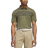 adidas Men's Stretch Short Sleeve Chest Print Golf Polo Shirt