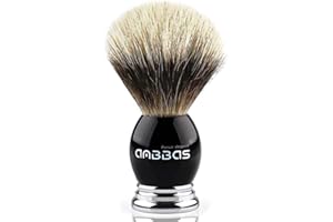 Anbbas Silvertip Badger Shaving Brush,Black Resin & Alloy Handle for Men Wet Shave,Pure Badger Hair,No Hair Shedding,No Terrible Smell
