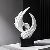 FJS Modern White Statue Table Decor for Living Room, Abstract Art Table Decor Accents, Resin Sculptures Home Decorations for Bookshelf TV Stand Living Room Dining Room Office