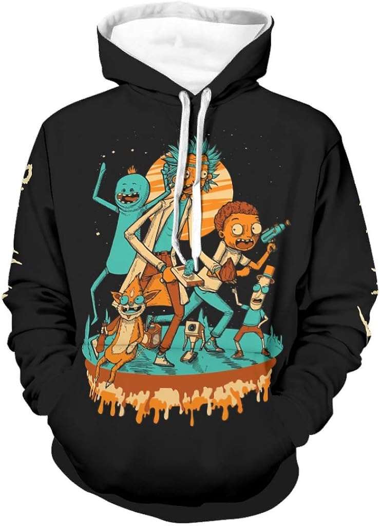 rick and morty Sudadera con capucha para hombre, clásica, divertida, cómoda, con bolsillo rick and morty Sudadera con capucha para hombre, clásica, divertida, cómoda, con bolsillo