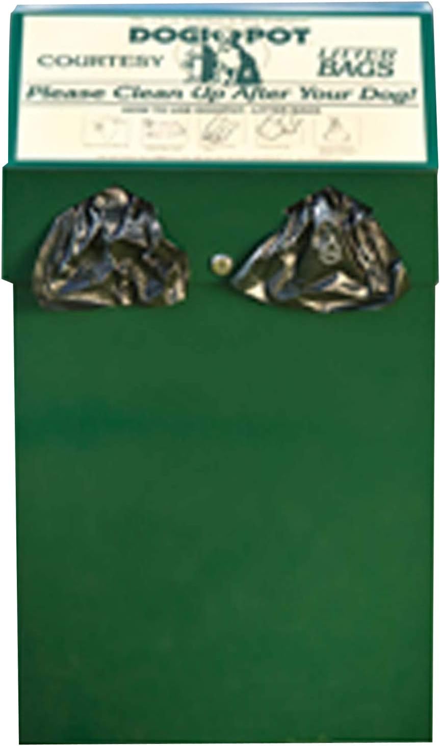 DOGIPOT 1001-2 DOGVALET Includes Litter Bag Rolls and Liner Trash Bags, Aluminum, Forest Green