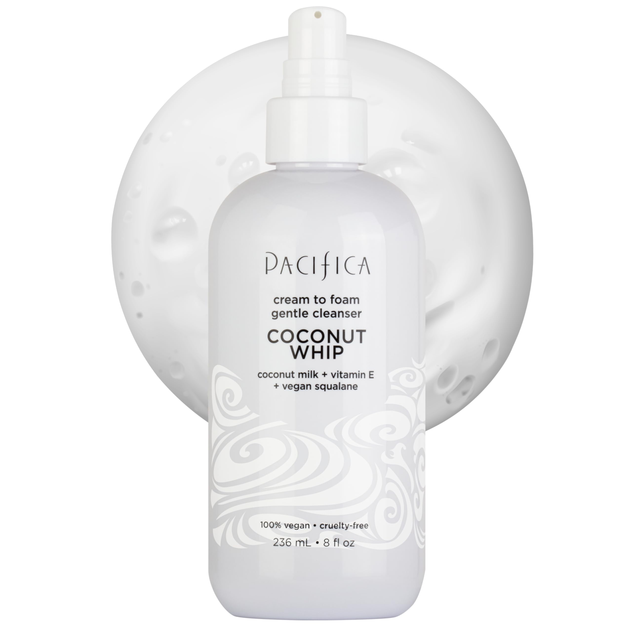 Photo 1 of Pacifica Coconut Whip Cream to Foam Face Wash - Gentle Hydrating Facial Cleanser for Dry & Sensitive Skin, Moisturizing Daily Face Wash, Non-Comedogenic Vegan & Cruelty-Free, Dermatologist Tested 8oz