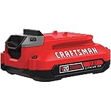 CRAFTSMAN 20V MAX* Lithium Ion Battery, 2.0-Amp Hour (CMCB202), black and red