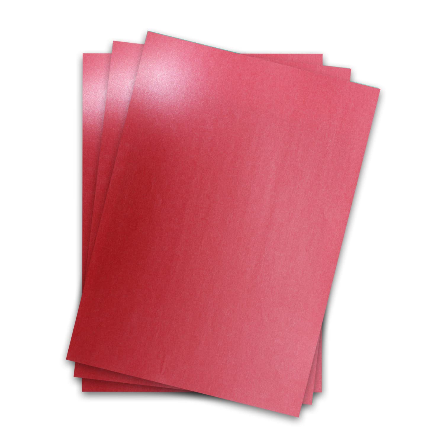 Metallic paper DIN A4 21.0 x 29.7 cm - Dark red metallic - 15 pieces - glossy craft paper 90 g m² - White back - for invitations, weddings