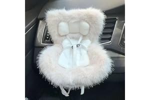 WEIRAN Car Seat for Dolls with Soft Furry Cushion for 10-17cm Dolls, Accessories Car Seat for Labubu, Air Vent Clip and Desktop Stand, Cute and Functional Car Ornament for Doll Fans and Collectors (White)