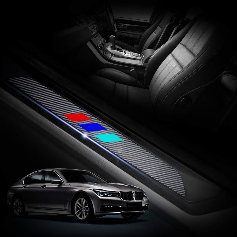 4pcs set 3 Colors Carbon Fiber Car Door Sill Covers Protectors For 5 Series E60 2004-2010