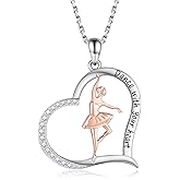 Sariel 925 Sterling Silver Ballerina Necklace for Dancer Women Ballet Dance Pendant Dancing Jewelry Gifts