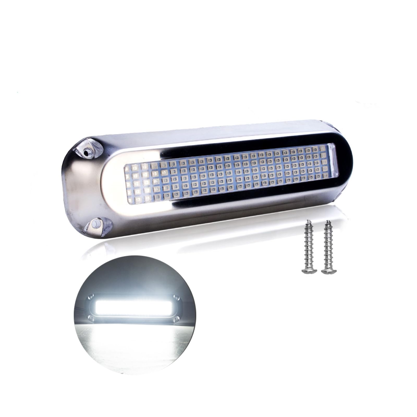 KOVNISE LED Underwater Light for Boats 316 Stainless Steel Boat Transom Mount Light, Waterproof LED Lights/Marine Lights 10-30V，for Stern Interior Navigation Deck Courtesy Night Fishing (White)