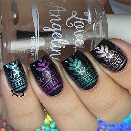 PUEEN Nail Art Stamping Plate - Fancy Lover 01 - 125x65mm Unique Nailart Polish Stamping Manicure Image Plates Accessories Kit-BH000555