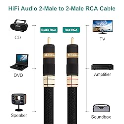 Monosaudio 17AWG Audiophile RCA Cable RCA Balanced
