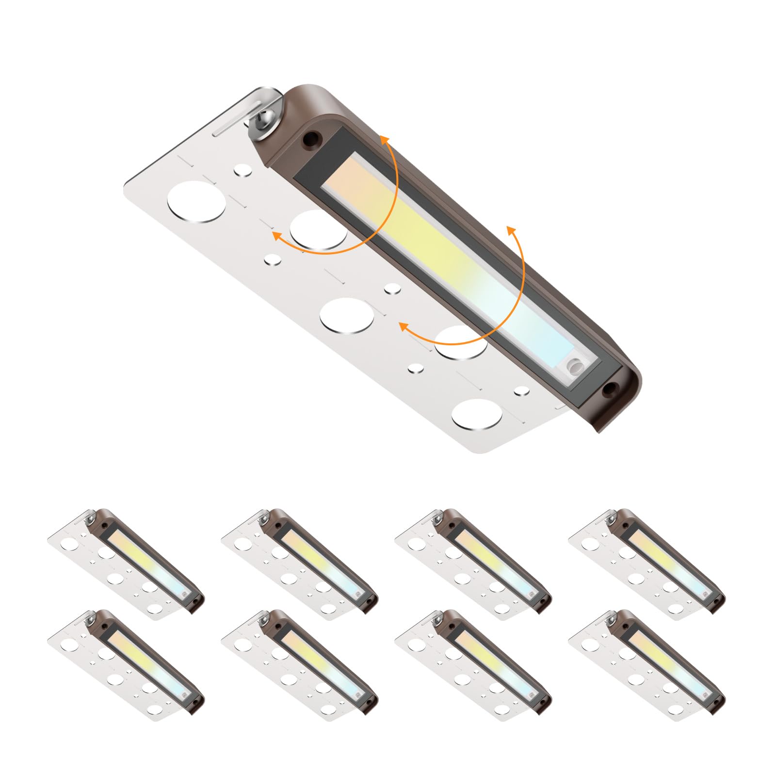 Photo 1 of 8-Pack 7 Inch 5CCT Retaining Wall Lights, 4W LED Hardscape Lighting, LED Landscape Lighting, 12V-15V Low Voltage Outdoor Step Lights, Paver Lights, 2200K/2700K/3000K/4000K/5000K Selectable, ETL