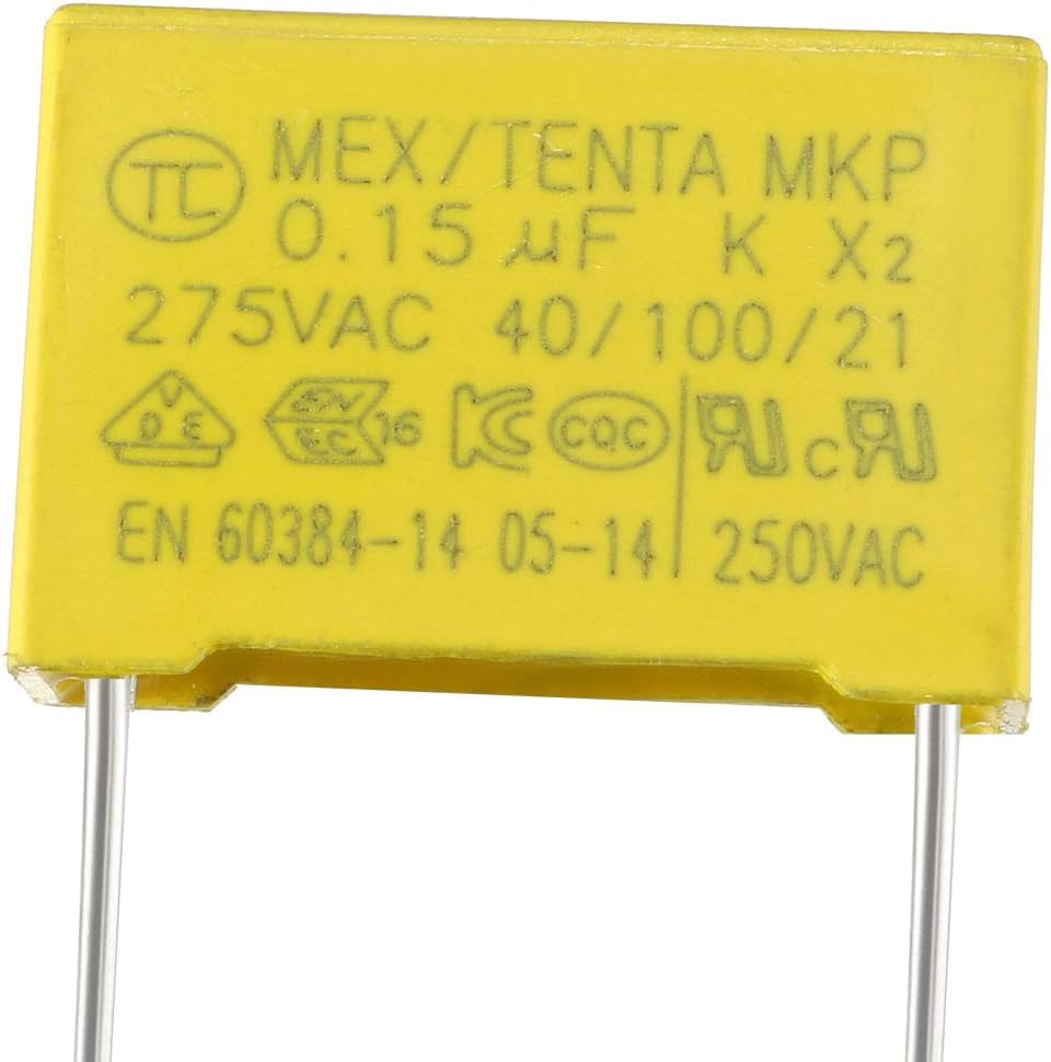 sourcing map Safety Capacitors Polypropylene Film 0.15uF 275VAC X2 MKP 5 Pcs, 0.15uF, 5pcs - Image 5