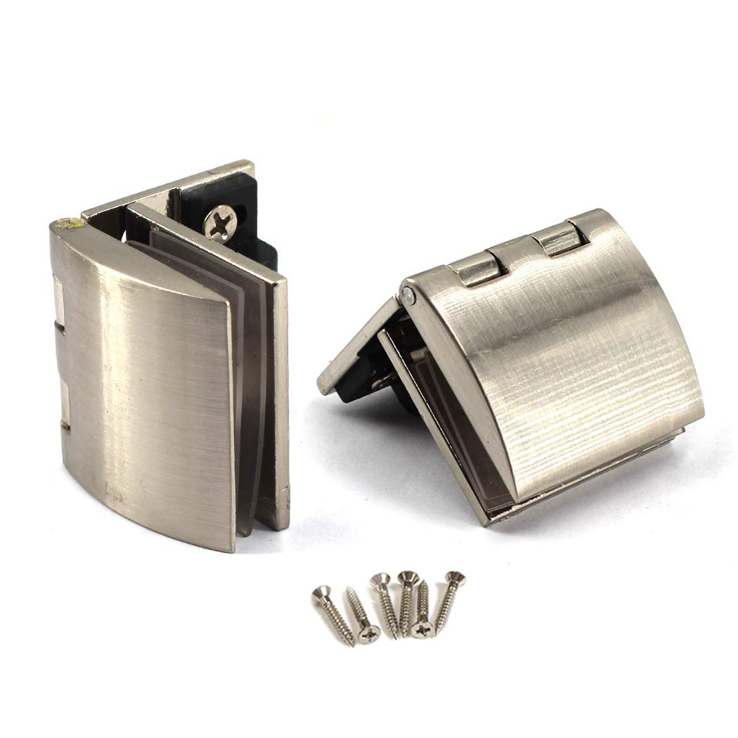 90 Degree Glass Door Pivot Hinge Kit Zinc Alloy Shower Hinge Glass Door Clamp Clip 2 Pieces with Screws,Adaptive 5-8mm Glass