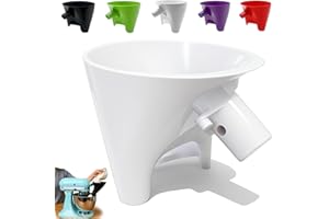 Flour Funnel for Kitchen Aid Mixer, Easy Pour No-Mess Attachment, Anti-Splash Accessory, Fits Tilt-Head 4.5–5 Qt (KSM150), Du