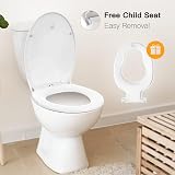 Pipishell Family Toilet Seat Soft Close with Removable Child Seat White view 5