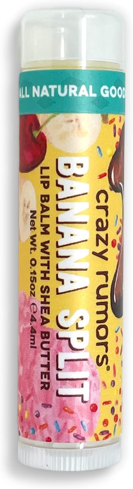 Crazy Rumors Banana Split Lip Balm Stick 4g Natural Vegan Dry Lips