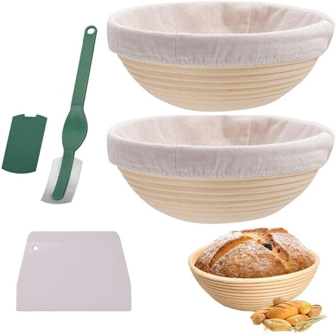 2 Pack 9 Inch Round Bread Proofing Basket for Sourdough