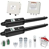 TOPENS PW502 Automatic Gate Opener for Medium Duty Dual Swing Gates Up to 16ft per Arm, Dual Swing Gate Operator AC Powered w