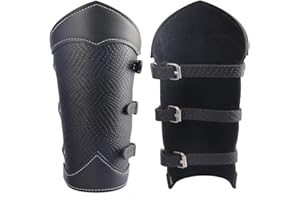 AZORA Leather Gauntlet Wristband Medieval Bracers Wrist Band Buckle Wide Bracer Arm Armor Cuff 2 Pcs