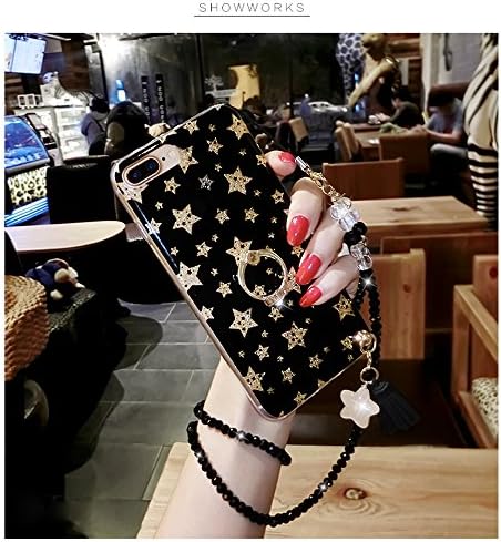 iPhone 7 Plus Kickstand Case, Luxury Bling Glitter Soft TPU Gel Beauty Shiny Flower Cute Candy Protective Cover Case for Girls with Wrist Strap (iPhone 7 Plus, Star) 2 iPhone 7 Plus Kickstand Case, Luxury Bling Glitter Soft TPU Gel Beauty Shiny Flower Cute Candy Protective Cover Case for Girls with Wrist Strap (iPhone 7 Plus, Star)