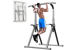 Lilvduybz Adjustable Pull Up Bar Pull Up Station, 880Lbs Capacity, Stable Power Tower with Triangular Structure, 6-position a