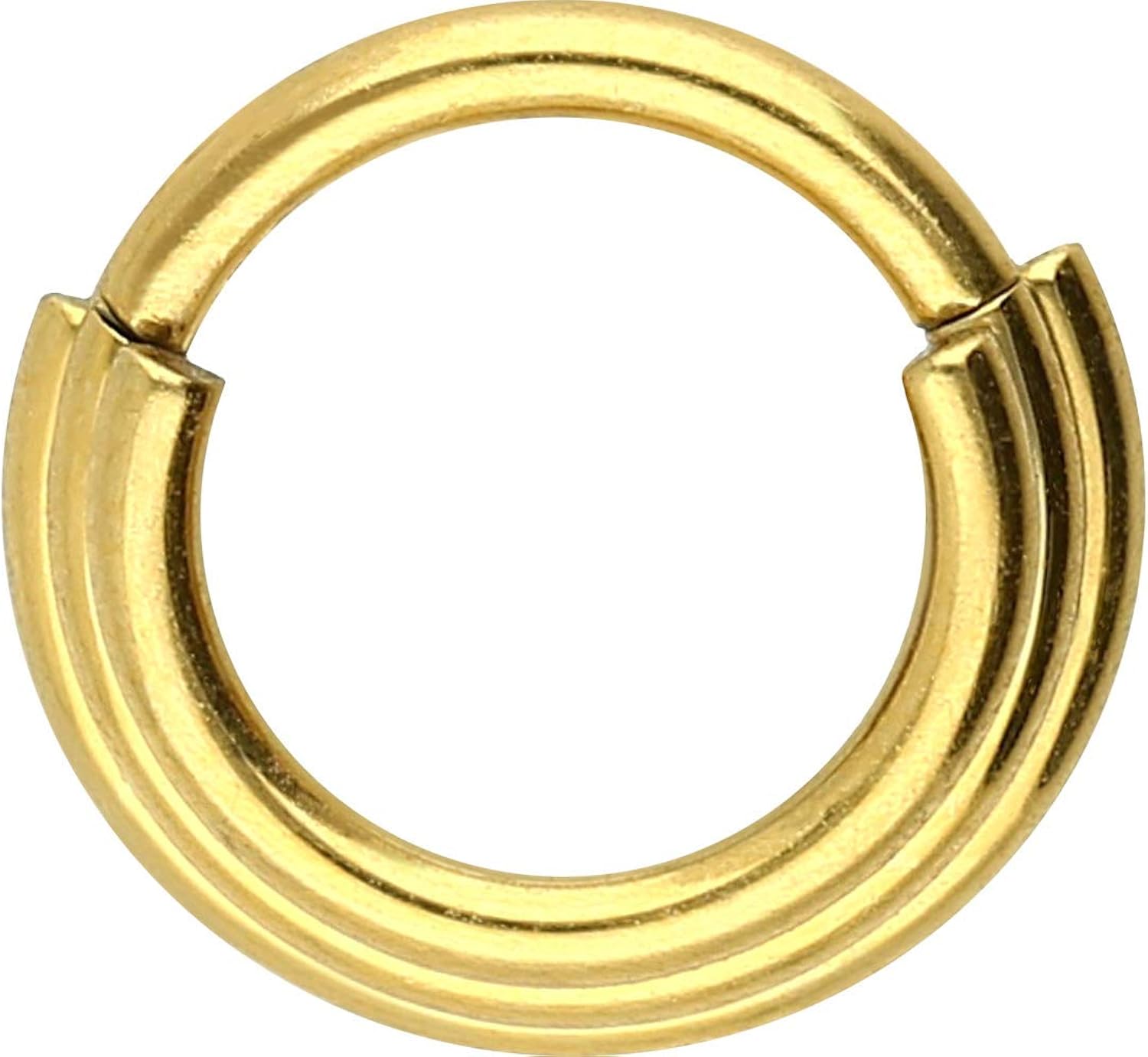 PIERCINGLINE Surgical Steel Segment Ring Clicker, Gold Colours