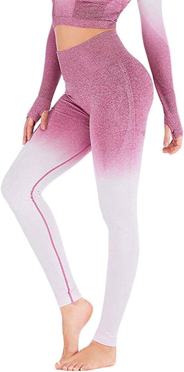 Seamless Gym Leggings Power Stretch High Waisted Yoga Pants for Women Running Workout Tights Leggings