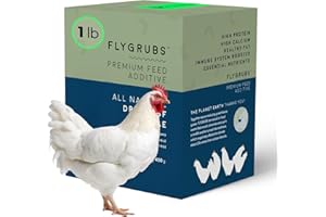 FLYGRUBS 1lb Dried Black Soldier Fly Larvae, High-Calcium Chicken & Bird Feed, Non-GMO, Meal Worms for Chickens, Ducks, Turke