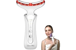 YourMate Red Light Therapy Device Pro Face & Neck Massager for Skin Care 4 in 1 Facial Tools Skin with 7 Colors LED Light for