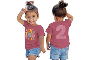 KEKEMI Birthday Shirt for Toddler Girl I’M Two Cute Birthday Girl T-Shirt 2T B-Day Party Outfit Short Sleeve Tee Tops Clothes