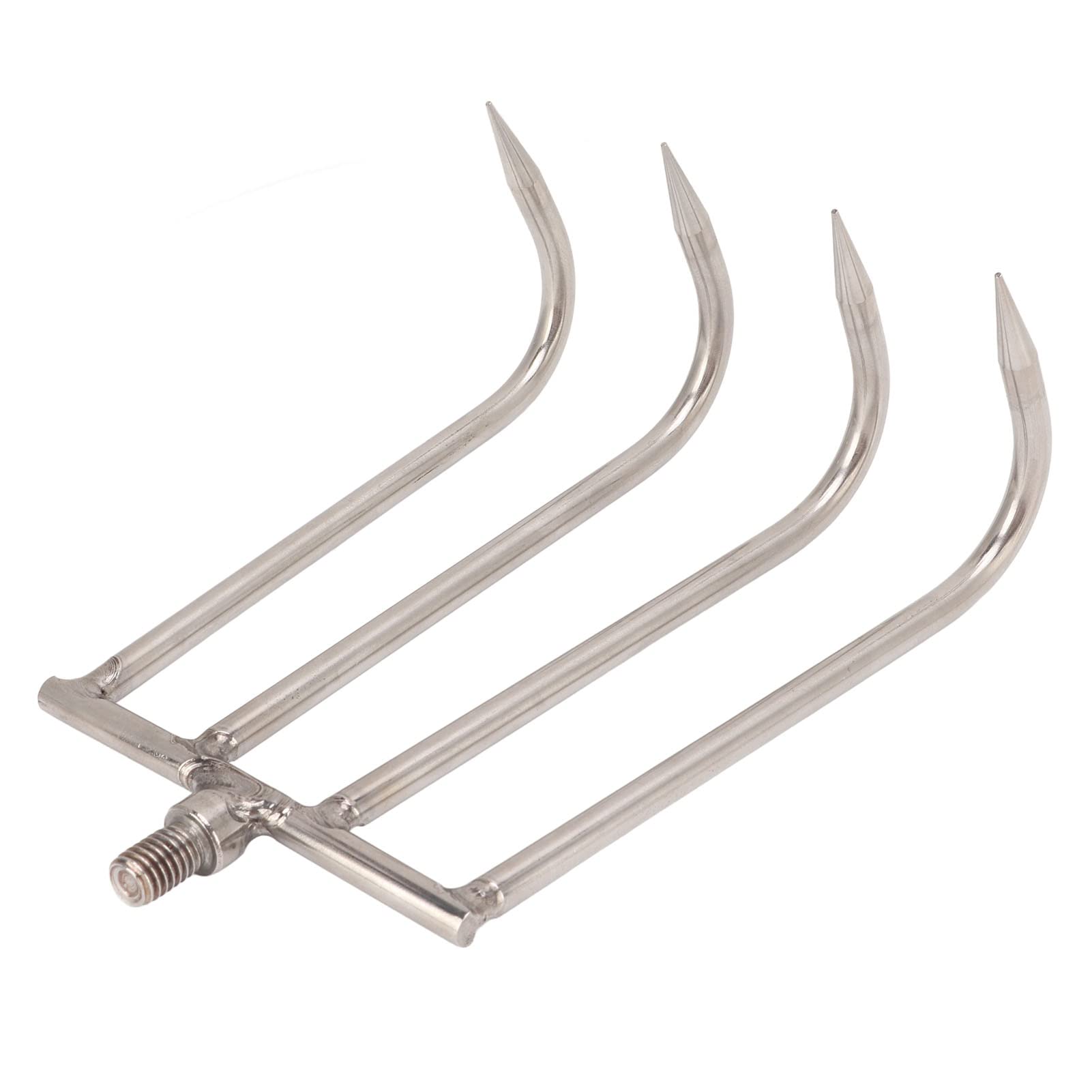 SPYMINNPOO Stainless Steel 4 4 Teeth Hand RakeAquatic Rake, Portable Aquatic Rake Teeth Hand Stainless Steel Hand Rakefor 8mm Threaded Interface for Fishing STactical Backpacks