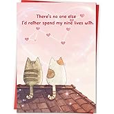 Londue Funny Valentines Day Cards, Romantic Cat Valentines Day Gifts for Him Her Men Women