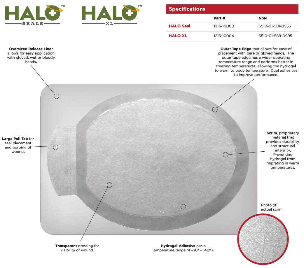 Galleon Progressive Medical Halo Chest Seal High Performance