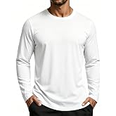KINGFEN Men's Crewneck T-Shirt Long Sleeve Cotton Casual Pullover Basic Tee Shirts