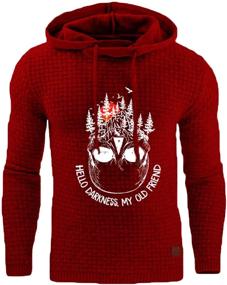 KUDICO Mens Hoodie Sweatshirt Casual Letter Printed Long Sleeve Tops Pullover Fashion Plaid Cloth Pullover Outerwear Oversized