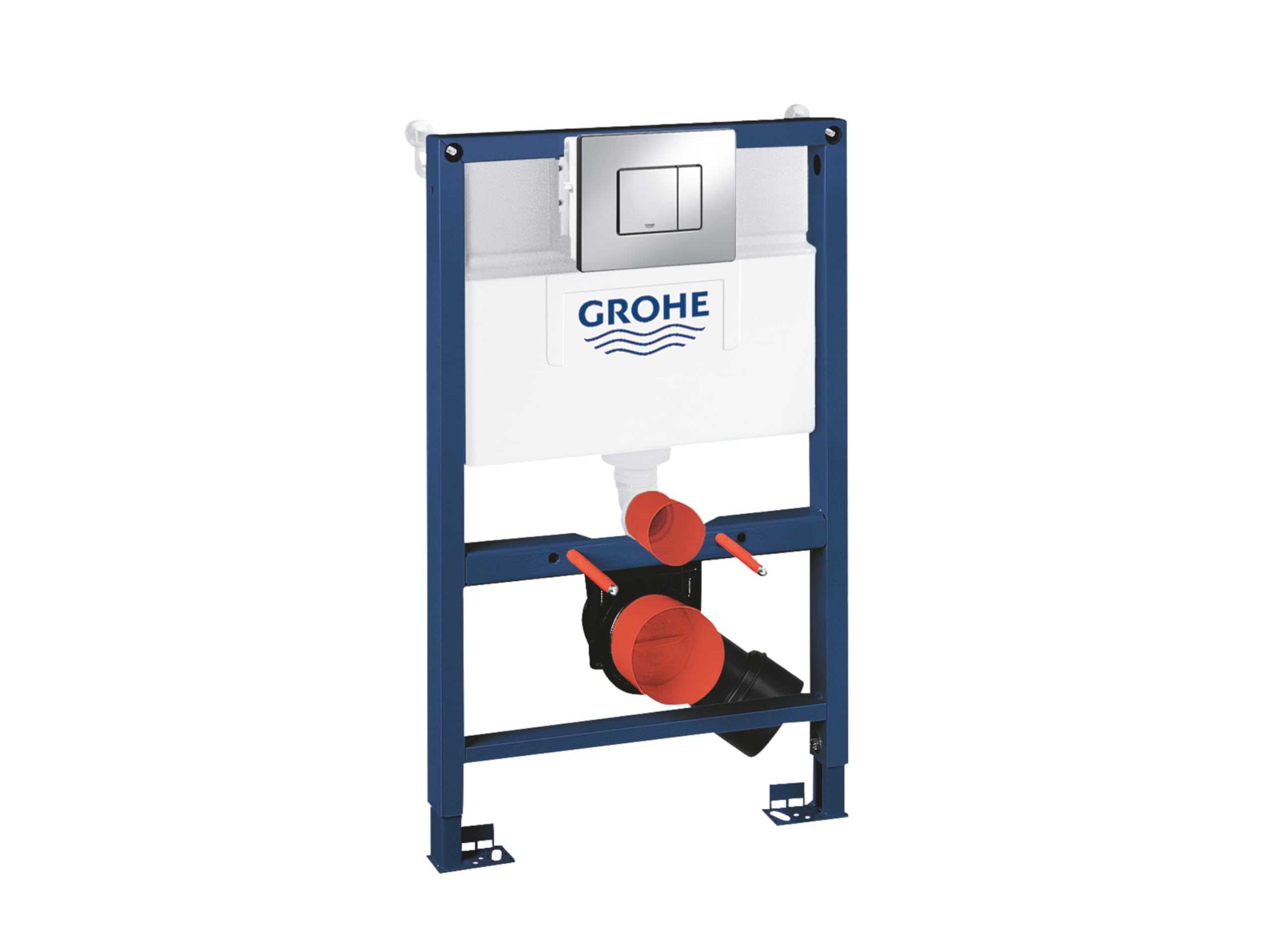 GROHE Rapid Sl 3-in-1 Set for Wall-Hung Toilet, 082 M, Wall Brackets, Skate Cosmopolitan Chrome Flush Plate 38773000