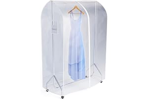 HANGERWORLD 4ft Clothes Garment Rack Cover for Open Closet Clear Showerproof COVER ONLY (48"x24"x65")