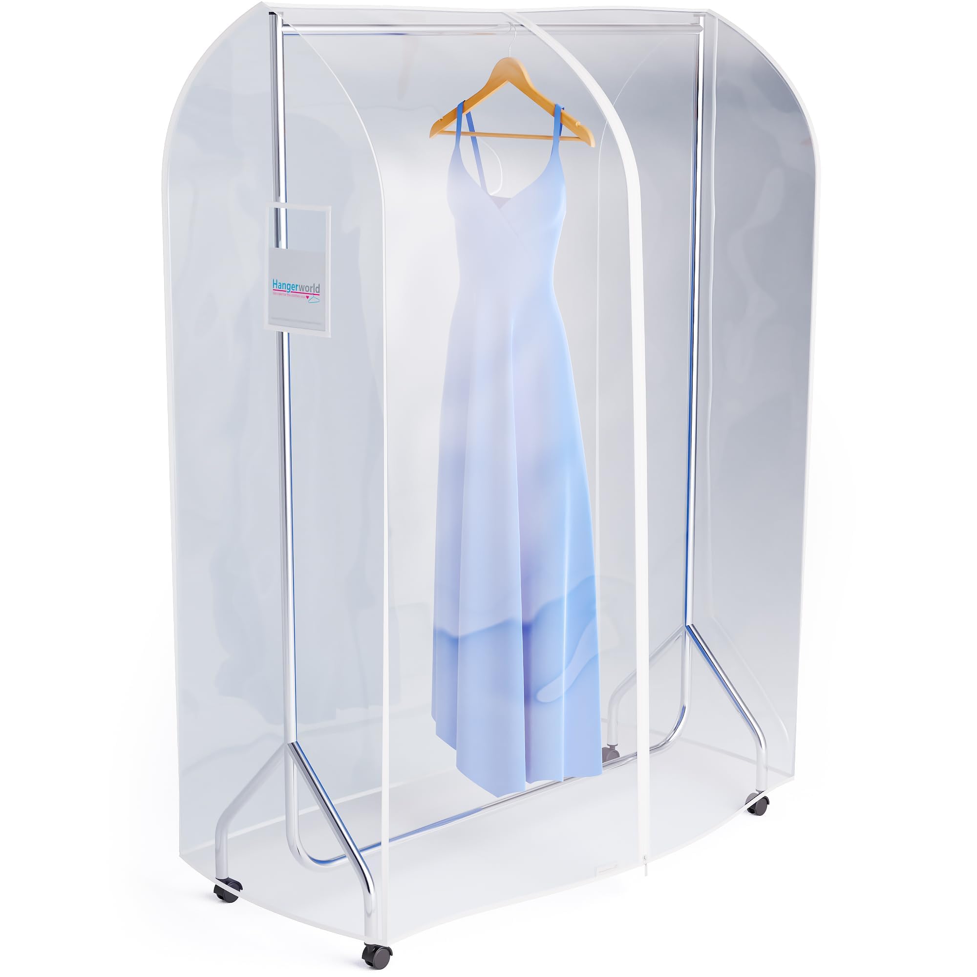 HANGERWORLD Transparent Clothes Garment Rail Strong Zipped Cover with Document Pocket (4ft (122cm))